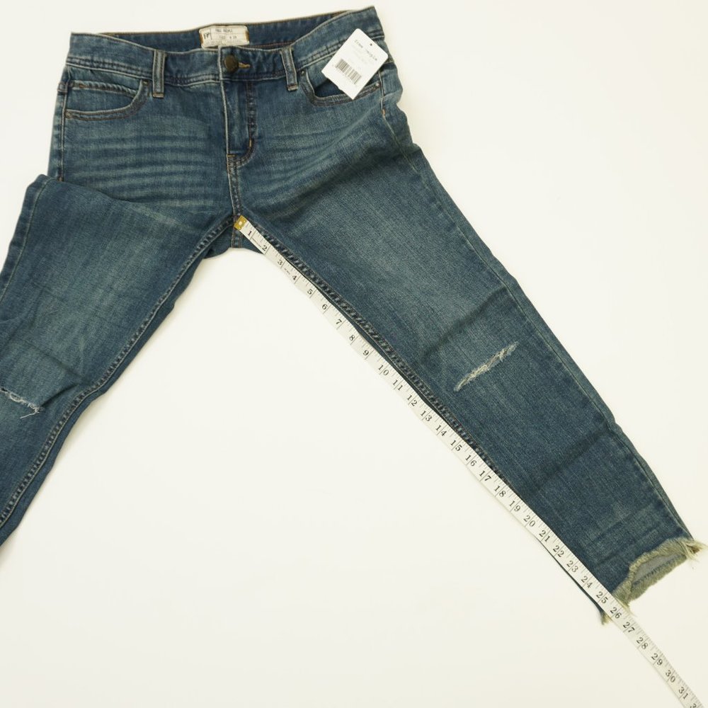 Free People Skinny Ripped Cropped Jeans 28 - Picture 7 of 8